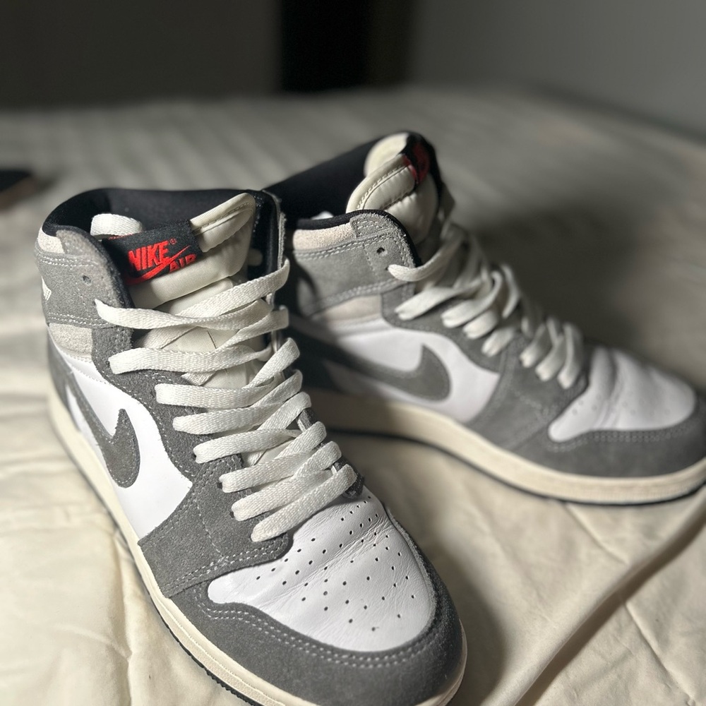 Authentic Nike Women’s Gray and White Sneakers with Red Accents